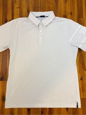 PXG Men's White Performance Polo with Sleeve Accent